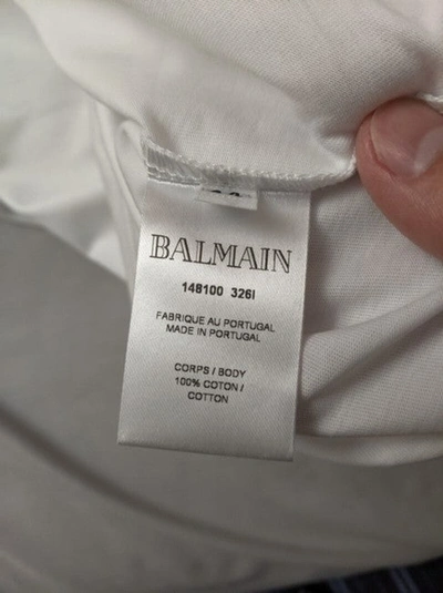Shop Balmain Women White Button Embellished Logo Printed Tank Top/cami