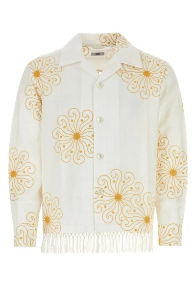 Shop Bode Man Embroidered Cotton Oversize Soleil Shirt In Multicolor