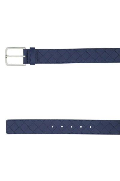 Shop Bottega Veneta Man Blue Leather Belt