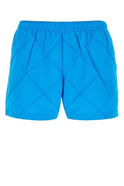 Shop Bottega Veneta Man Turquoise Nylon Swimming Shorts In Blue