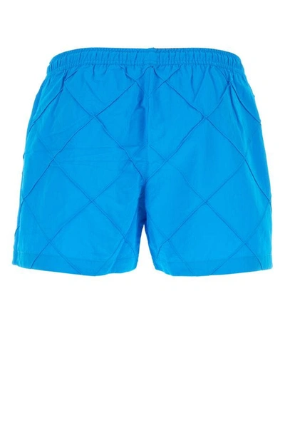 Shop Bottega Veneta Man Turquoise Nylon Swimming Shorts In Blue
