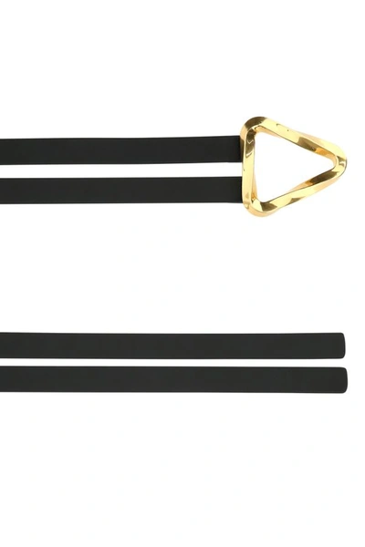 Shop Bottega Veneta Woman Black Leather Grasp Belt