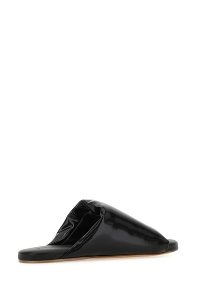 Bottega Veneta Black Nappa Leather Cushion Slipper In Black