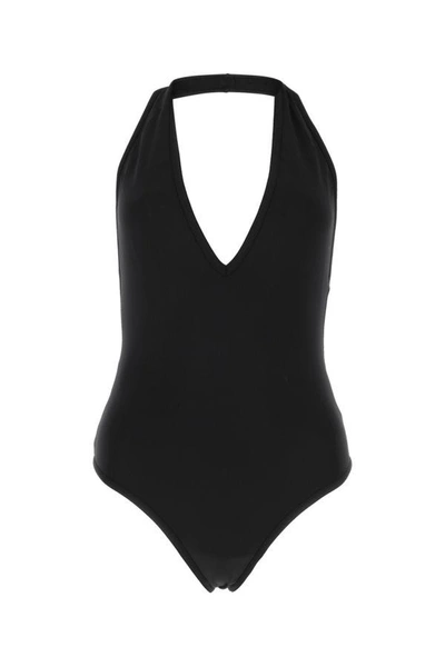 Shop Bottega Veneta Woman Black Stretch Nylon Swimsuit