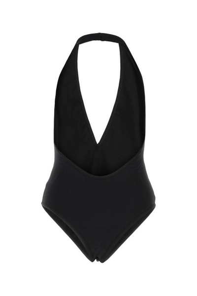Shop Bottega Veneta Woman Black Stretch Nylon Swimsuit