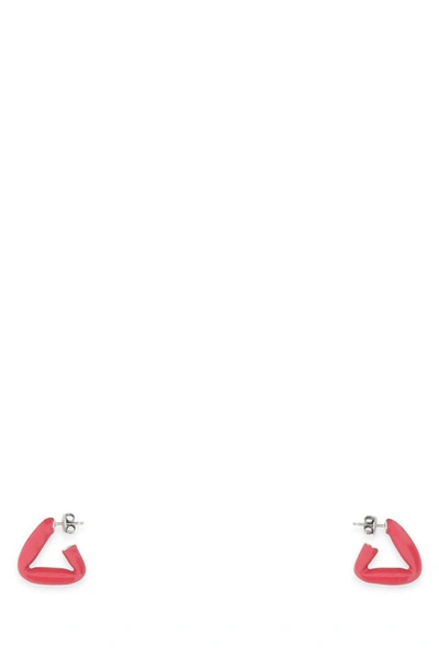 Shop Bottega Veneta Woman Fuchsia 925 Silver Fold Earrings In Pink