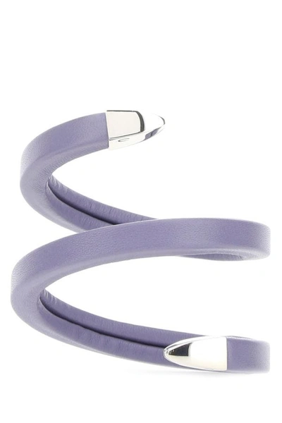 Shop Bottega Veneta Woman Lilac Nappa Leather Bracelet In Purple