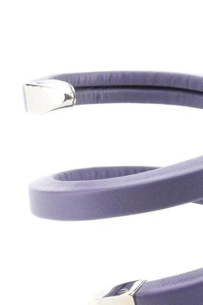 Bottega Veneta Leather Cuff Bracelet In Purple