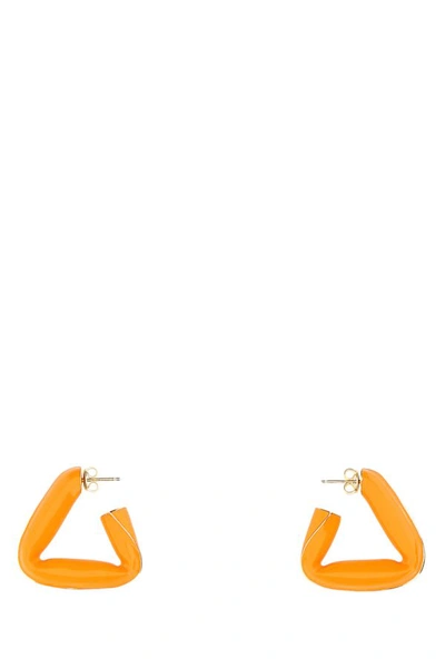 Bottega Veneta Orange Fold Earrings In Orange