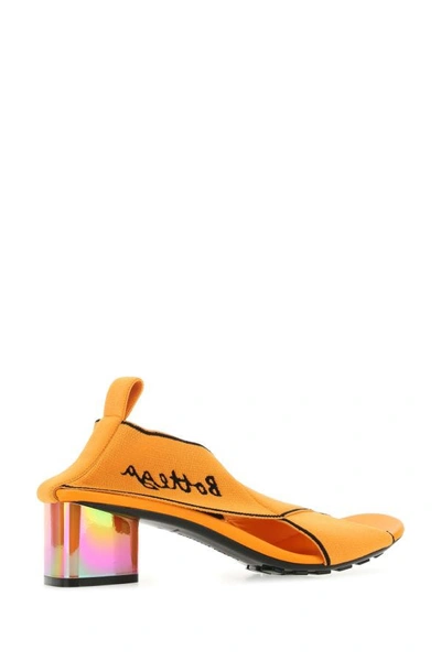 Shop Bottega Veneta Woman Orange Elastic Fabric Flex Sandals