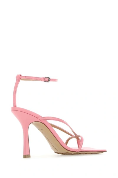 Shop Bottega Veneta Woman Pink Leather Stretch Sandals