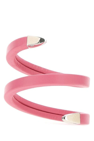 Bottega Veneta Women Pink Nappa Leather Bracelet In Pink