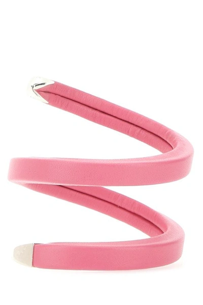 Shop Bottega Veneta Woman Pink Nappa Leather Bracelet