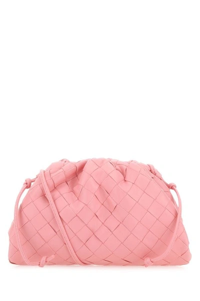 Shop Bottega Veneta Woman Pink Nappa Leather Mini Pouch Crossbody Bag