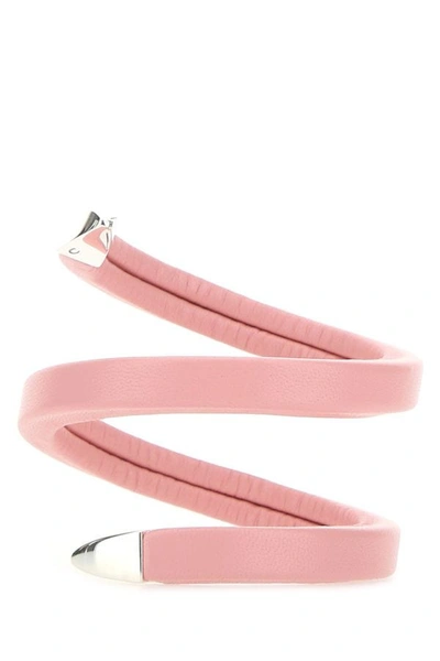 Shop Bottega Veneta Woman Pink Nappa Leather Bracelet