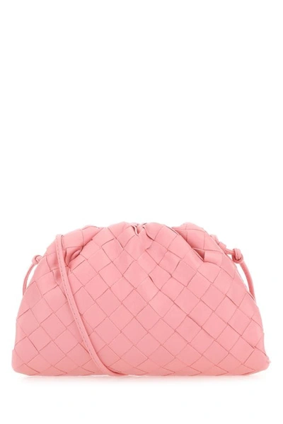 Shop Bottega Veneta Woman Pink Nappa Leather Mini Pouch Crossbody Bag