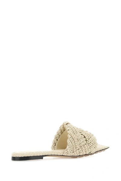 Shop Bottega Veneta Woman Sandal Raffia Lido Sandals In Brown