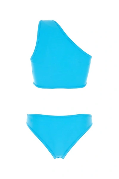 Shop Bottega Veneta Woman Turquoise Stretch Nylon Bikini In Blue