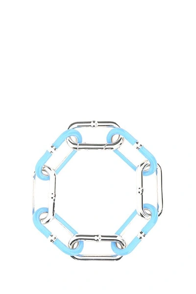 Bottega Veneta Two-tone Silver Chain Bracelet Multicoloured  Donna S In Multicolor