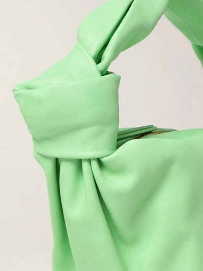 Shop Bottega Veneta Women Double Knot Green Leather Tote