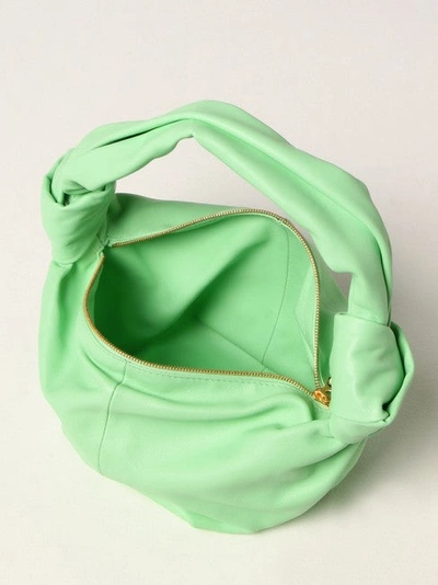 Shop Bottega Veneta Women Double Knot Green Leather Tote
