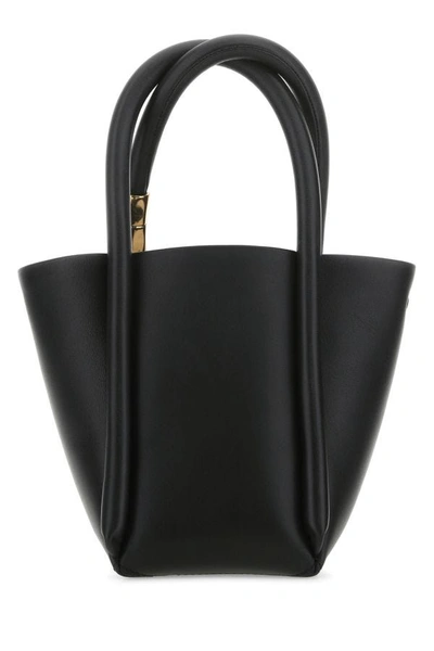 Shop Boyy Woman Black Leather Lotus 12 Handbag