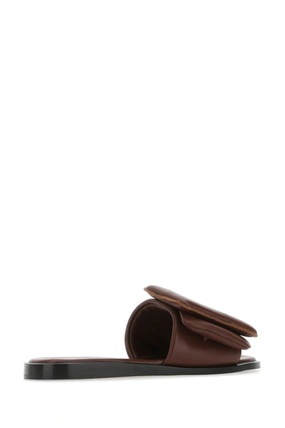 Shop Boyy Woman Brown Leather Puffy Slippers