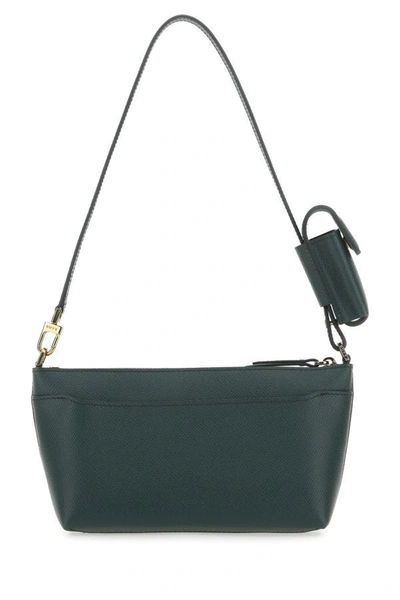 Shop Boyy Woman Dark Green Leather Buckle Shoulder Bag