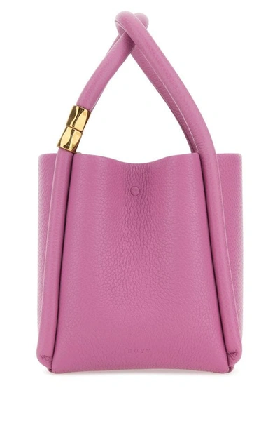 Shop Boyy Woman Dark Pink Leather Lotus 12 Handbag