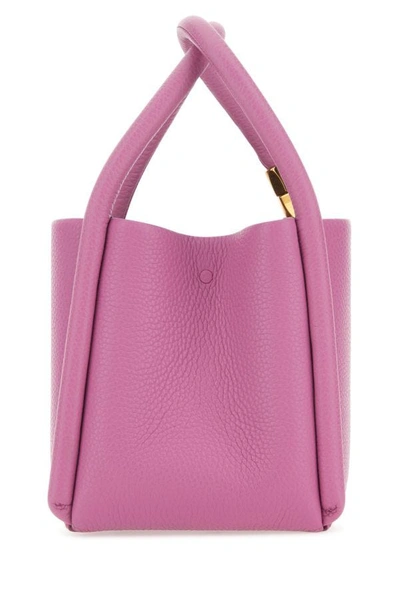 Shop Boyy Woman Dark Pink Leather Lotus 12 Handbag