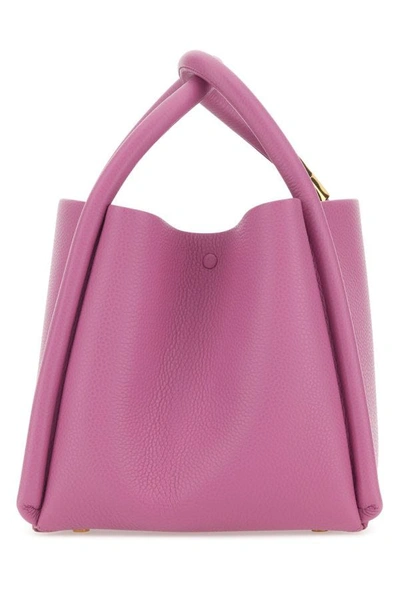 Shop Boyy Woman Dark Pink Leather Lotus 20 Handbag