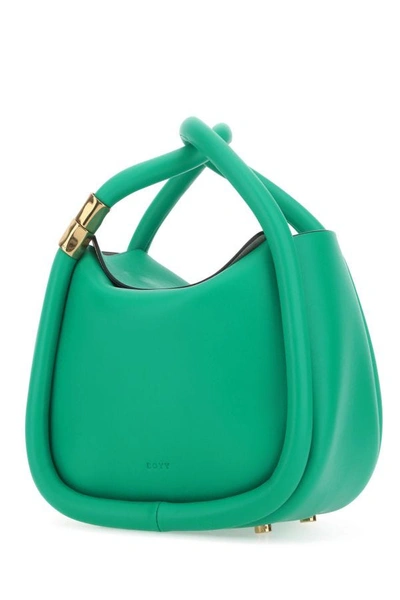 Shop Boyy Woman Green Leather Wonton 20 Handbag