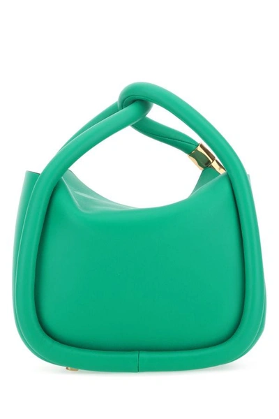 Shop Boyy Woman Green Leather Wonton 20 Handbag