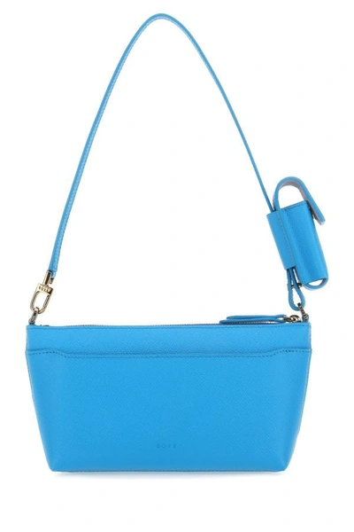 Shop Boyy Woman Light Blue Leather Buckle Shoulder Bag
