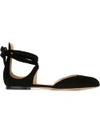 Gianvito Rossi Pina Wrap-around Suede Flat Shoe