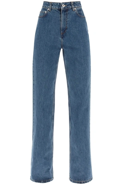 Shop Burberry 'bergen' Loose Jeans With Straight Cut Women In Blue