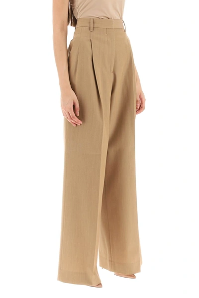Shop Burberry 'madge' Wool Pants With Darts Women In Cream