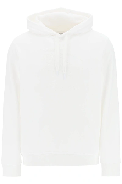 Shop Burberry 'raynerbridge' Hoodie With Ekd Logo In Terry Cloth Men In White