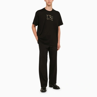 Shop Burberry Black T-shirt With Ekd Check Men