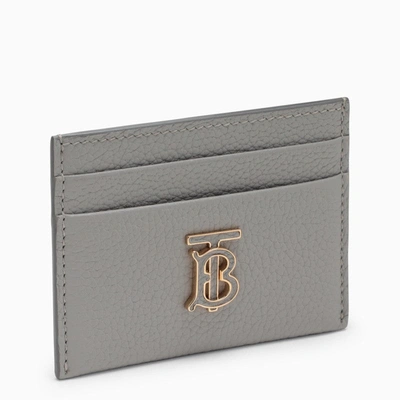 Shop Burberry Grey Grained Leather Card Case Women In Gray