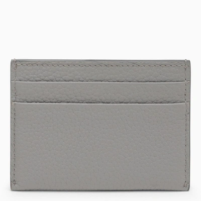 Shop Burberry Grey Grained Leather Card Case Women In Gray