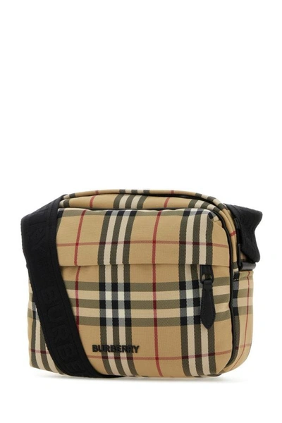 Shop Burberry Man Embroidered Nylon Paddy Crossbody Bag In Multicolor