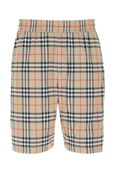 Shop Burberry Man Embroidered Polyester Bermuda Shorts In Multicolor
