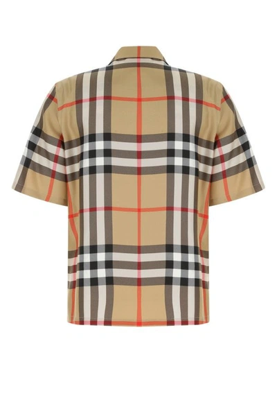 Burberry Silk Twill Bowling Shirt In Brown