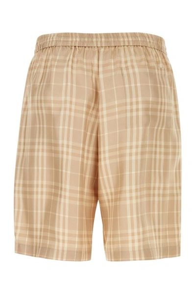 Shop Burberry Man Embroidered Twill Bermuda Shorts In Multicolor