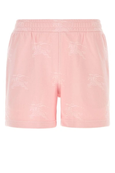 Shop Burberry Man Light Pink Piquet Bermuda Shorts