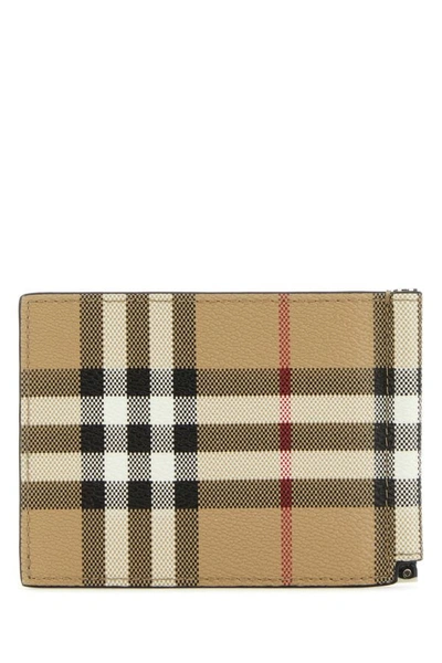 Shop Burberry Man Printed Canvas Cardholder In Multicolor