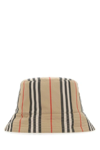 Burberry Beige Signature Bucket Hat In Multicolor