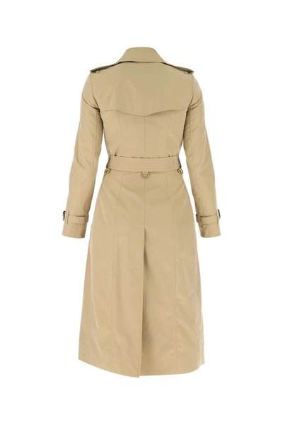 Shop Burberry Woman Beige Cotton Chelsea Trench Coat In Brown