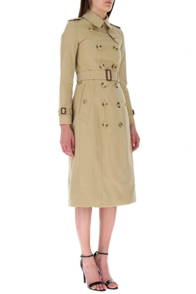 Shop Burberry Woman Beige Cotton Chelsea Trench Coat In Brown